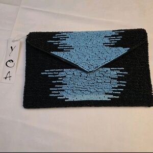 Vintage YOA Beaded Turquoise & Black Purse - Crossbody or Clutch - New with Tags